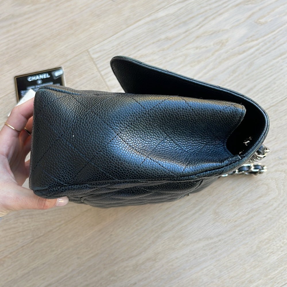 Chanel Jumbo Single Flap Black Caviar Silver Hardware - Picture 12 of 14
